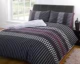 Taho Black Double Bed Poly/Cotton Duvet Cover Set