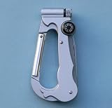 6-in-1 Multitool Carabiner with Compass, LED Flashlight (Torch), and Knife
