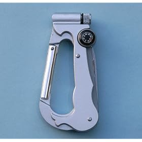 6-in-1 Multitool Carabiner with Compass, LED Flashlight (Torch), and Knife