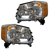 04-07 Nissan Armada Titan Pickup Truck Headlights Headlamps Lights Lamps Pair by Aftermarket