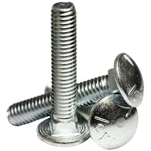 Grade 5 Zinc Plated Steel Carriage Bolt, Oval Head, 3/8"-16, 2" Length (Pack of 55)