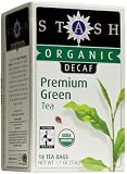Stash Organic Decaf Premium Green Tea, Tea Bags, 18-Count Boxes (Pack of 6)