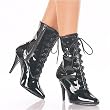 Pleaser Boots Women's VANITY-1020 4" Lace-Up Ankle Boot Side Zip