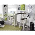 Bartisch mit 2 Hocker Florida wei�/braun