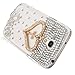 Mavis's Diary Luxury 3D Handmade Crystal Heart Rhinestone Bling Clear Case Cover for Samsung Galaxy S4 Mini I9195 GT-i9190 with Soft Clean Cloth (Heart with Cross)