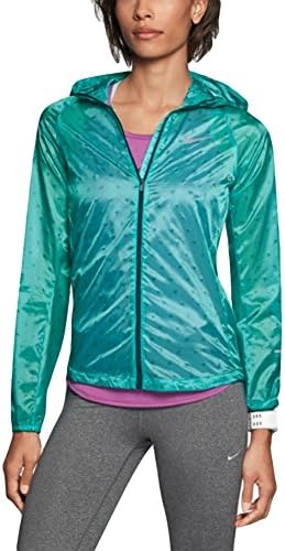 Nike Women's Vapor Cyclone Packable Running Jacket, Teal (Large)