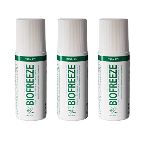 Biofreeze Pain Relief Gel, 3 Ounce Roll-On Applicator, Pack of 3, Original Green Formula, Pain Reliever