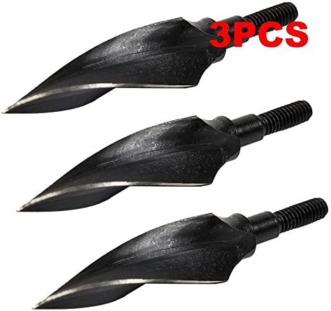 Hunting Arrow Heads 3PCS Retro Willow Leaf 3 Blade Spiral Archery Broadheads Screw Tips Arrow Heads Metal Arrow Heads