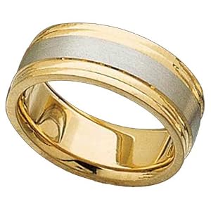 18Kt. Yellow Gold and Platinum Men's Wedding Band