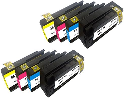 Daryo New Compatible Ink Cartridges Replacement for HP 950XL and HP 951XL New Chip (2 Black, 2 Cyan, 2 Magenta, 2 Yellow) 8 Pack Show Ink Level, Compatible with HP OfficeJet Pro 251dw, 8600 printers