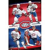 Montreal Canadiens (Saku Koivu, Michael Ryder, Alexei Kovalev, Cristobal Huet) Sports Poster Pr - 24x36 custom fit with RichAndFramous Black 24 inch Poster Hangers