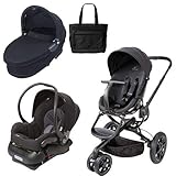 Quinny CV078BFO Moodd Stroller Travel System and Dreami Bassinet in Black Devotion with Diaper Bag