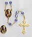 Crystal Rosary - Our Lady of Lourdes - 7mm Crystal Beads - 21in. Chain - Center Piece with Matching Lapel Pin - Gift Box Included - IMPORTED FROM ITALY
