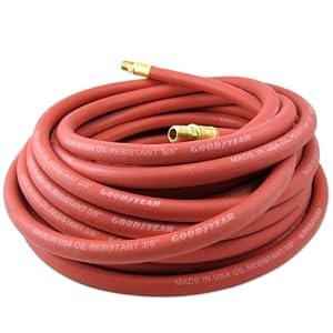 Goodyear Heavy-Duty Rubber 3 8-Inch x 25-Ft All-Weather Rubber Air Hose, USA Made by 