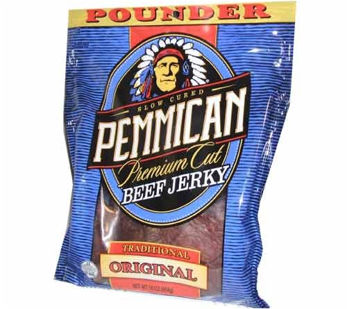 Pemmican Slow Cured Premium Cut Beef Jerkey Traditional Pounder Resealable Bag by Cured Beef