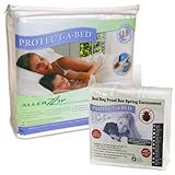 AllerZip Terry Waterproof Bed Bug Proof Zippered Bedding Encasement with Bo ....