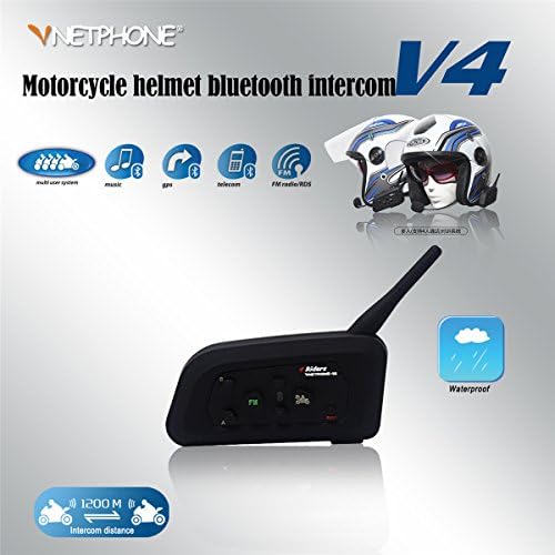Aokland Interphone Bluetooth Motorbike Motorcycle Helmet Intercom Headset 1200m Rider 4 Riders Intercomunicador Bluetooth Moto