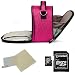 MAGENTA PINK BLUE Slim Compact Protective Travel Digital Camera Carrying Case with Accessory Compartment For Panasonic LUMIX DMC-FZ150, DMC-FZ47, DMC-G3, DMC-GF3XK, DMC-GF3XW, DMC-GH2, DMC-GX1, DMC-LX5, DMC-FX75, DMC-FX700 DSLR Professional SLR Camera + Includes a 16GB Micro SD Card with SD Adaptor + Includes a Universal Anti-Glare Screen Protector Guard