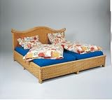 Hansen Rattan 3765/140C Peddigrohrbett Color gebeizt honig / ohne Rahmen, Matratze und Bettw&auml;sche / B 155 T 210 H 35/103 cm
