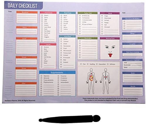 Personal Lifestyle and Diet Journal Daily Planner with Real Si-Bin Bian Massage Stone (30 pages 8x10 inch)