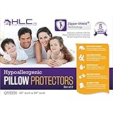 HLC.ME Waterproof / Bed Bug Proof Mattress Encasement (1 Pair),Two Standard/ Queen Pillow Protector 21"x28"