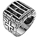 Men's Stainless Steel Cage Alien Skull Cross Ring Band Large Vintage Fashion Gothic Biker Silver Black Size 9