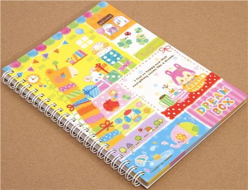 Imagen 3 de Cuaderno de anillas kawaii con animales de colores, de Japón