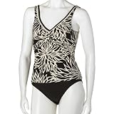 Christina Women's Sand Flowers 2 Piece Tankini with Twist Front, Chocolate, 12