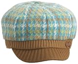 D&Y Women's Houndstooth Plaid Cabbie Hat With Solid Knit Brim