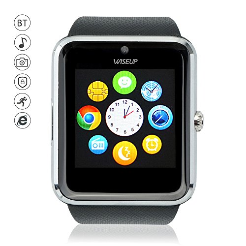 Wiseup™ GT08 Bluetooth Smart Watch Mobile Phone with SIM Card GSM GPRS for Android Samsung HTC (silver)