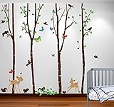 Innovative Stencils 1221 (96) Birch Tree Forest Set with Deer, Flying Birds, Bambi and Squirrels Bab