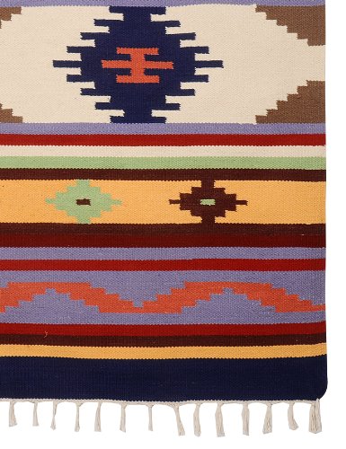 Imagen 3 de Indian Traditional Area Rug-Designer Handmade Weave Cotton Yoga Mat-Modern Carpet Size 80 X 50 Inches