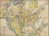 Historical map of the United States indicating battlefields, names of commanders, number of troops engaged, number of killed and captured during French and Indian and Revolutionary wars , Mexican War , and the late Civil War Buxton & Skinner litho (Civil War Map Reprint: 36