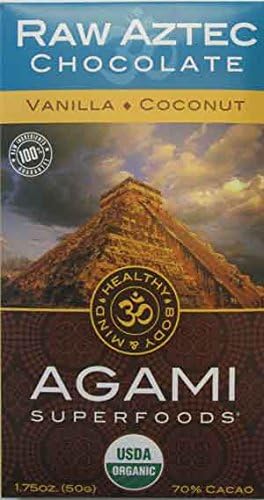 Agami Superfoods: 100% Raw Aztec Vanilla Coconut Chocolate Bar 1.75 Oz (12 Pack)
