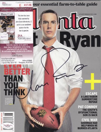 Matt Ryan Atlanta Falcons Signed Autographed Magazine Jsa Coa Matching Numbers