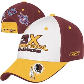 Washington Redskins Commemorative 3X Super Bowl Champs Adjustable Hat