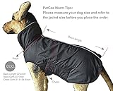PetCee Waterproof 100% Polyester- Fleece Lined Jacket Reflective Dog Jacket Loft Dog Coat Climate Changer Fleece Jacket (Black XXXL)