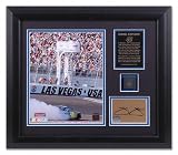 Jimmie Johnson - 2007 UAW-Daimler Chrysler 400 - Autographed 8x10 Framed Photograph with Race-Winning Tire Piece