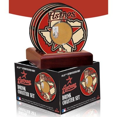 Houston Astros Coasters with Game Field Dirt (Set of 4)