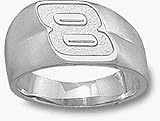 Aric Almirola Small Driver Number 8 Ladies' Ring Size 6 1/2 - Sterling Silver Jewelry