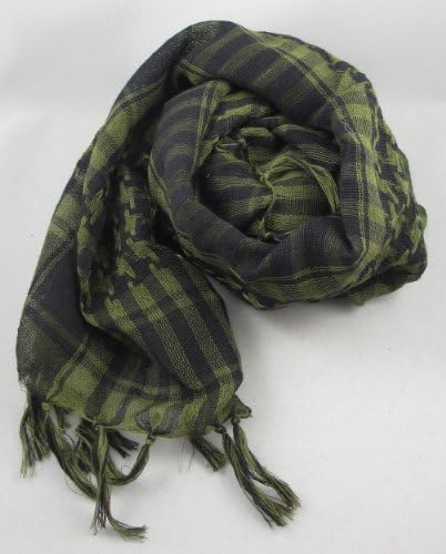 ETSYG Plain Arab Shemagh Head Scarf Neck Wrap Arafat Keffiyah Desert Army Shawl (Olive Green)