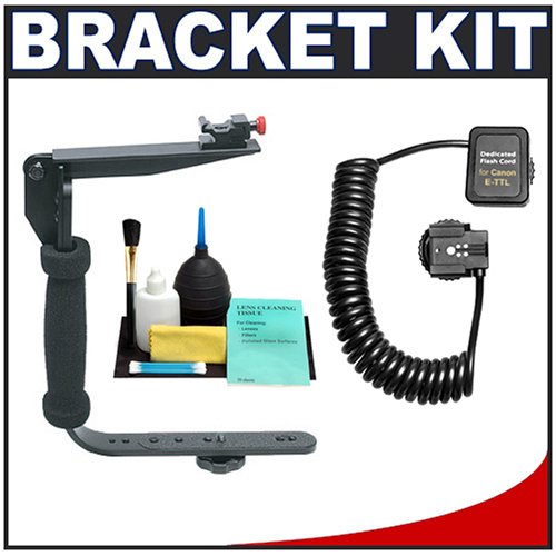 Precision Design Quick Flip Rotating FB350 Precision Design Quick Flip Rotating FB350 Flash Bracket + Off-Camera Extension Cord for Canon Rebel XT, XTi, XS, XSi, T1i, T2i, T3, T3i, EOS 30D, 40D, 50D, 60D, 5D & 7D Digital SLR Cameras