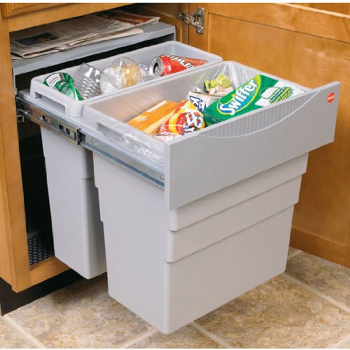 Hafele 502 70 522 Double Pull Out with 32 Quart and 20 Quart Waste Bins