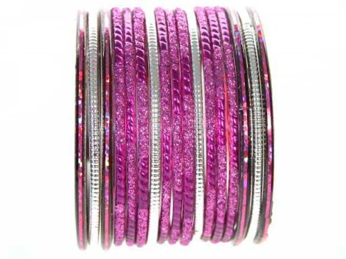 Click here to buy Beachcombers! Ethnic Glass Indian Wedding Bridal Bollywood Bangles Belly Dance Bracelets Set Purple....