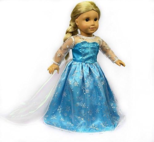 Inspired Elsa Princess Costumes Outfits for 18 Inch American Girl Doll Clothes