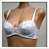 Venus White Floral Lace Detail Demi Cup Bra #0206 34A