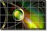 IMAGE OF Fractal Picture Ceramic Tile Mural F066. 17x25.5 inches using (24) 4.25x4.25 ceramic tiles.