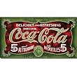Coca-Cola Tin Metal Sign : 1900's 5 Cents at Fountains