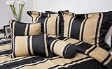 7pc Bed-in-a-Bag Nadia Black/Beigy Gold Comforter Set -- Size: king