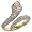 14k Gold Snake Ring w/ Black Rhodium Accent, w/ 0.72 Carat Brilliant Cut Diamonds & Emerald Stones, 7/8